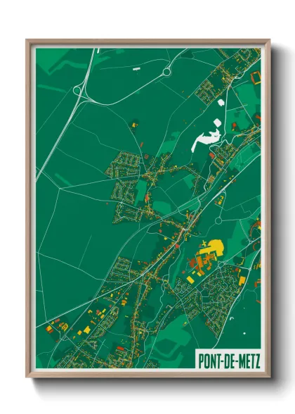 Une affiche de carte sur Pont-de-Metz