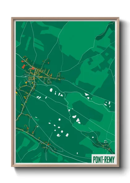 Une affiche de carte sur Pont-Remy