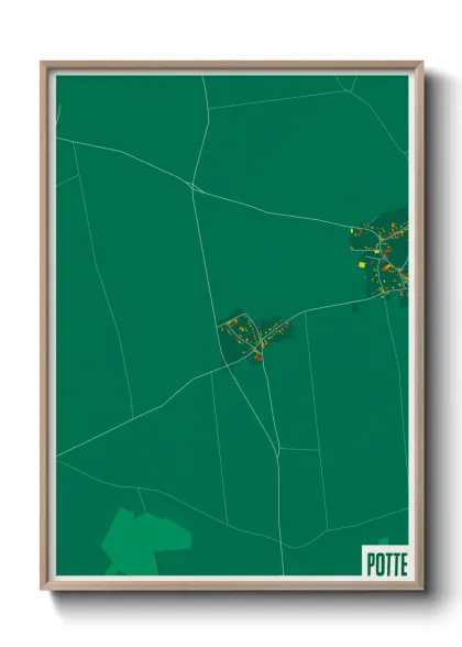 Une affiche de carte sur Potte