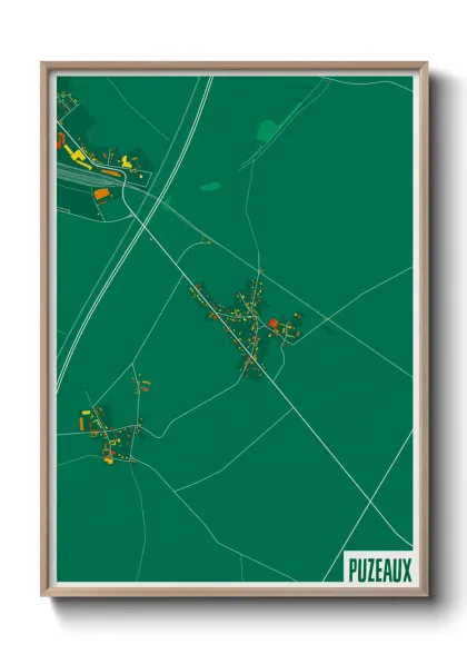 Une affiche de carte sur Puzeaux