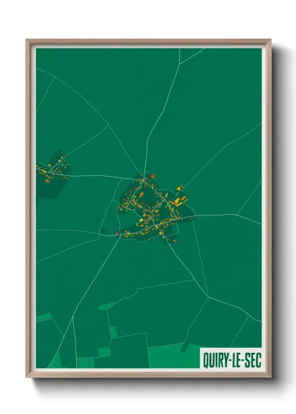 Une affiche de carte sur Quiry-le-Sec