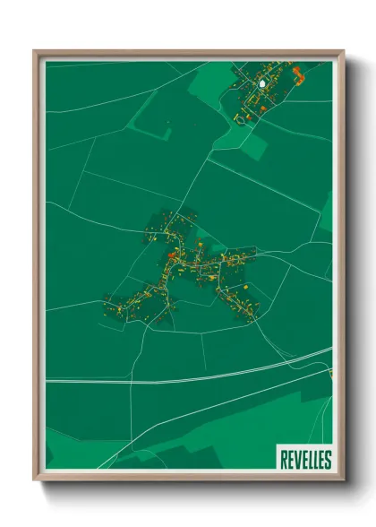 Une affiche de carte sur Revelles