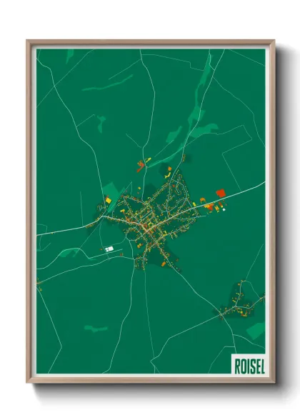 Une affiche de carte sur Roisel