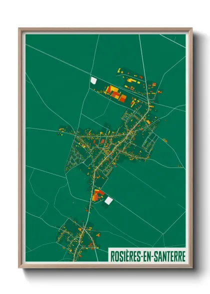 Une affiche de carte sur Rosières-en-Santerre