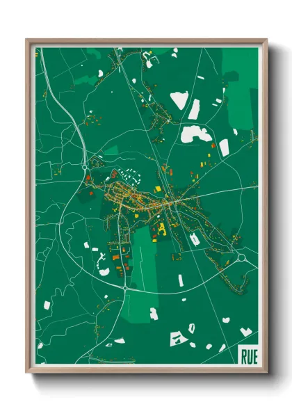 Une affiche de carte sur Rue