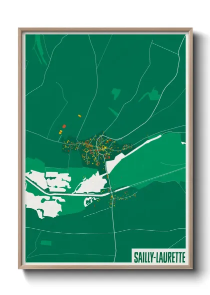 Une affiche de carte sur Sailly-Laurette
