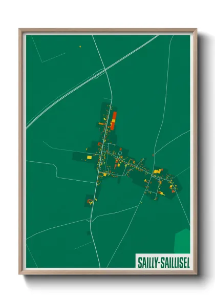 Une affiche de carte sur Sailly-Saillisel