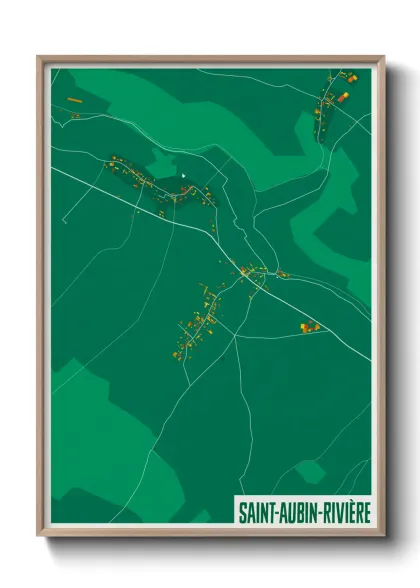 Une affiche de carte sur Saint-Aubin-Rivière
