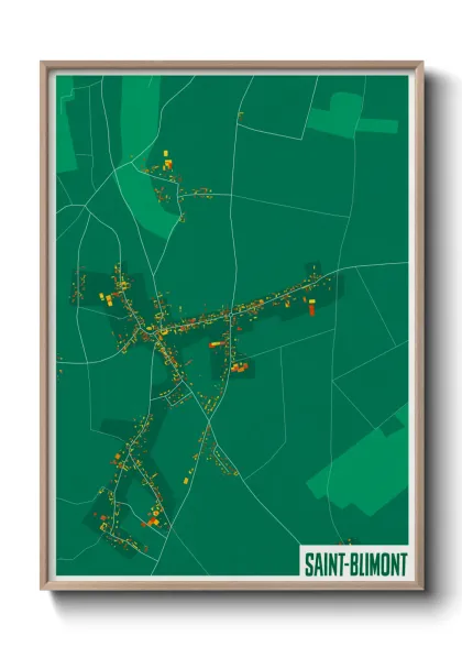 Une affiche de carte sur Saint-Blimont