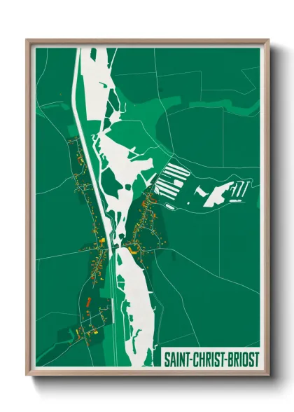 Une affiche de carte sur Saint-Christ-Briost