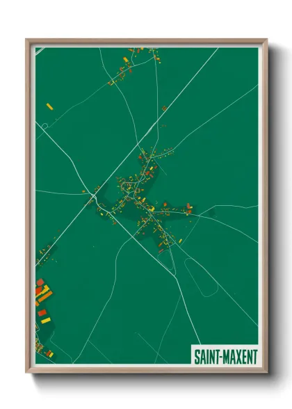 Une affiche de carte sur Saint-Maxent