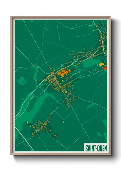 Une affiche de carte sur Saint-Ouen