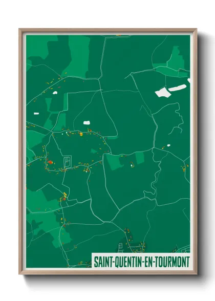 Une affiche de carte sur Saint-Quentin-en-Tourmont