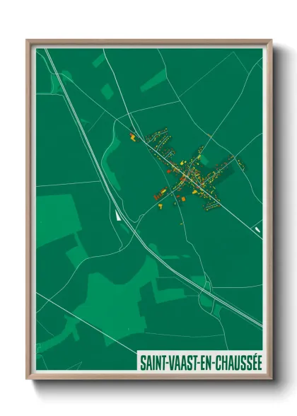 Une affiche de carte sur Saint-Vaast-en-Chaussée