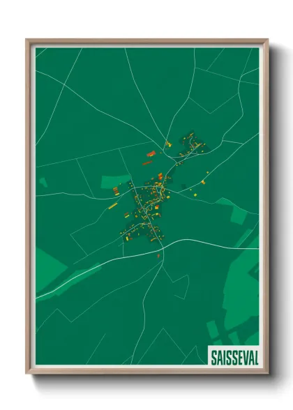 Une affiche de carte sur Saisseval