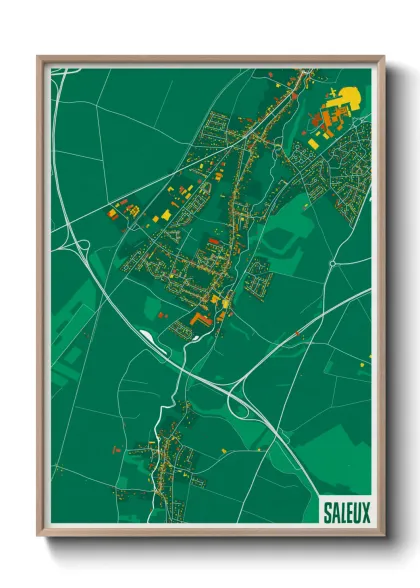 Une affiche de carte sur Saleux