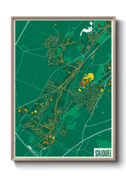 Une affiche de carte sur Salouël