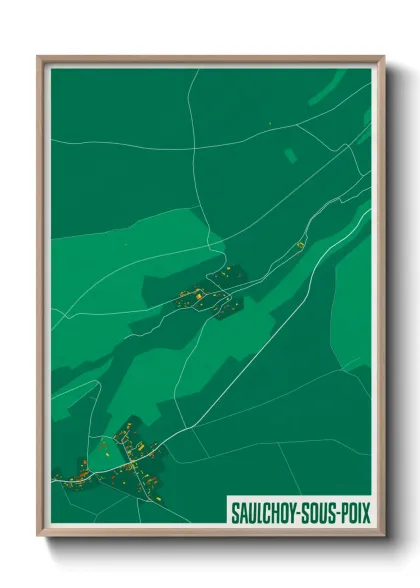 Une affiche de carte sur Saulchoy-sous-Poix
