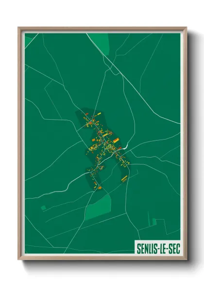 Une affiche de carte sur Senlis-le-Sec