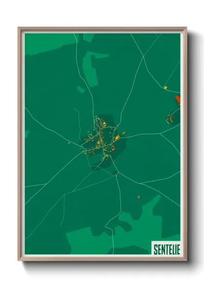Une affiche de carte sur Sentelie