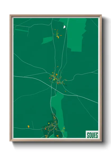 Une affiche de carte sur Soues