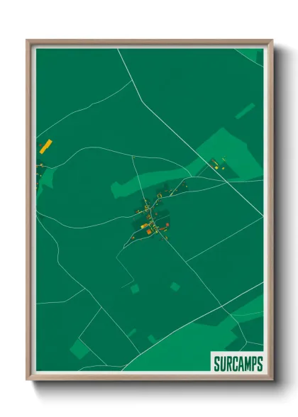 Une affiche de carte sur Surcamps