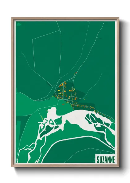 Une affiche de carte sur Suzanne