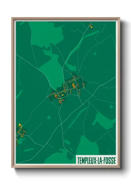 Une affiche de carte sur Templeux-la-Fosse