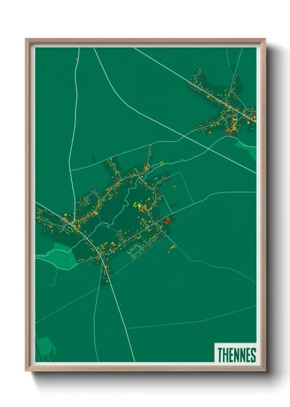 Une affiche de carte sur Thennes