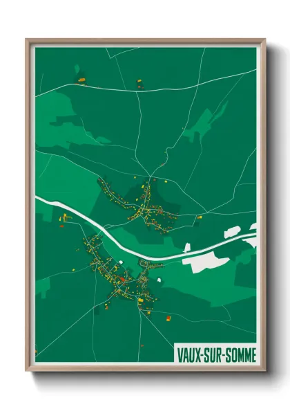 Une affiche de carte sur Vaux-sur-Somme