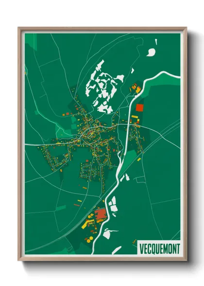 Une affiche de carte sur Vecquemont