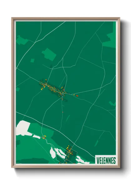 Une affiche de carte sur Velennes