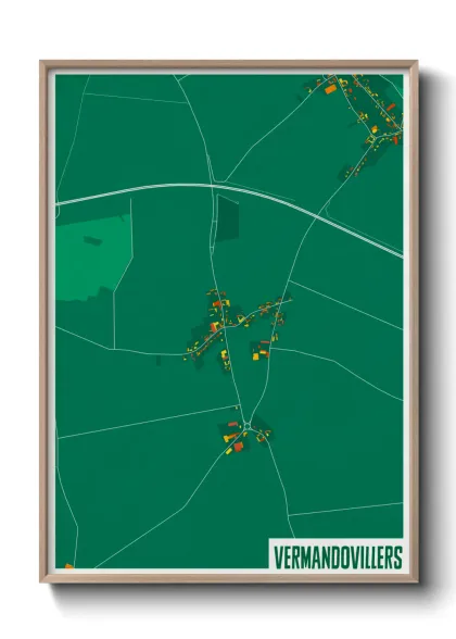 Une affiche de carte sur Vermandovillers