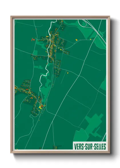 Une affiche de carte sur Vers-sur-Selles