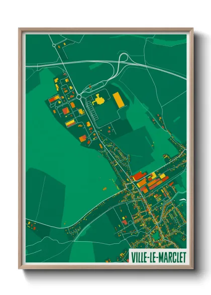 Une affiche de carte sur Ville-le-Marclet