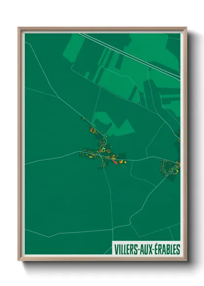 Une affiche de carte sur Villers-aux-Érables