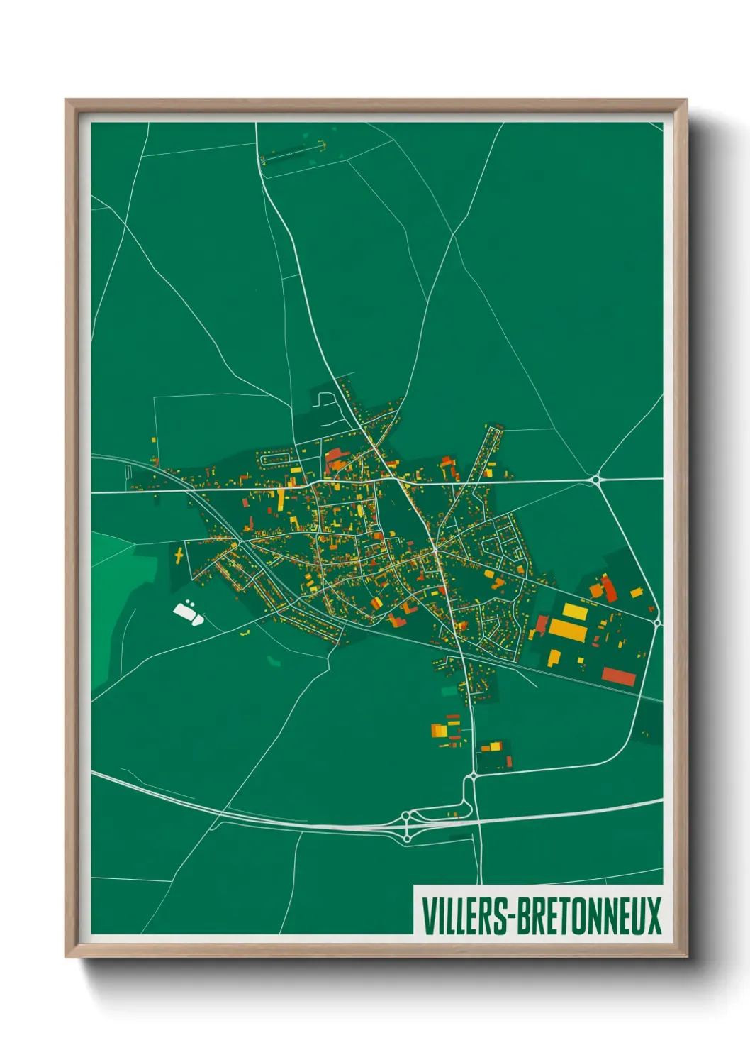 Un poster carte Villers-Bretonneux