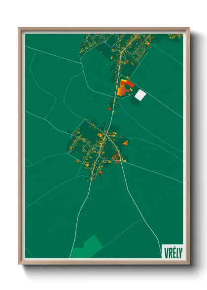 Une affiche de carte sur Vrély