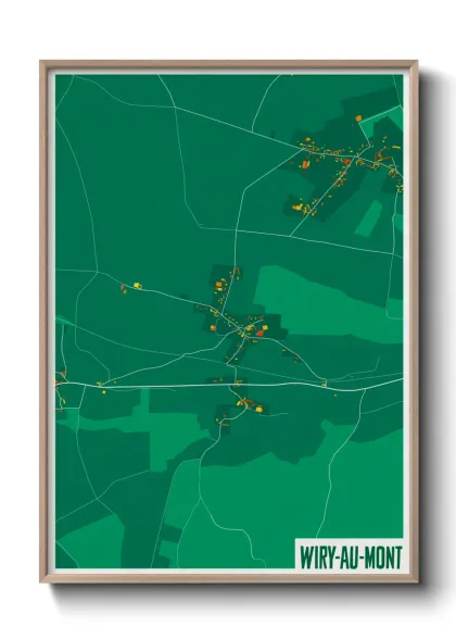 Une affiche de carte sur Wiry-au-Mont