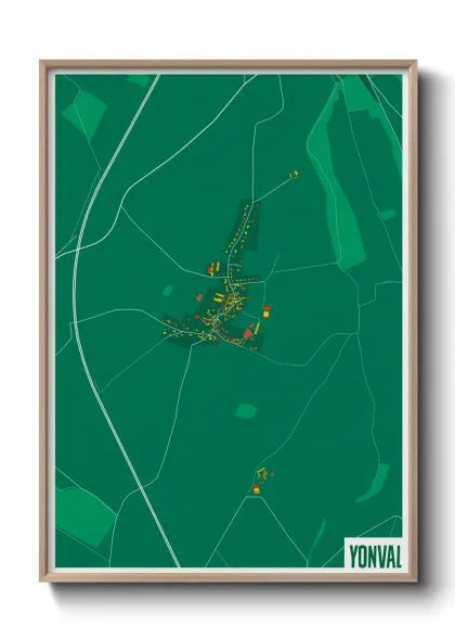 Une affiche de carte sur Yonval