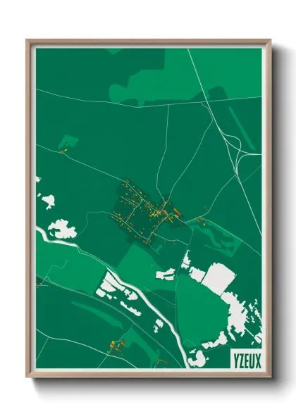 Une affiche de carte sur Yzeux