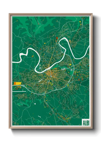 Une affiche de carte sur Albi