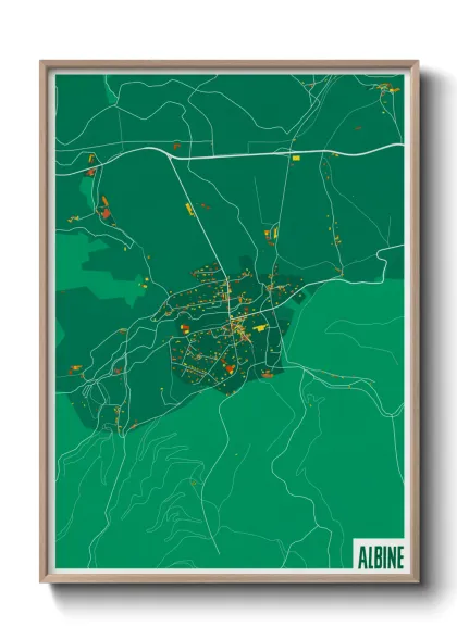 Une affiche de carte sur Albine