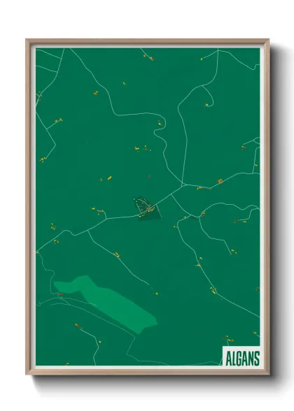 Une affiche de carte sur Algans
