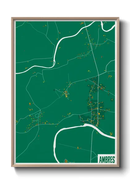 Une affiche de carte sur Ambres