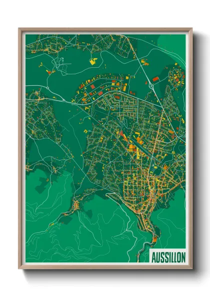Une affiche de carte sur Aussillon