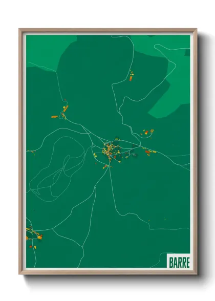 Une affiche de carte sur Barre