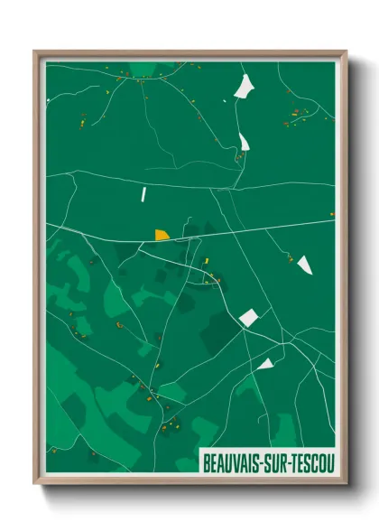 Une affiche de carte sur Beauvais-sur-Tescou