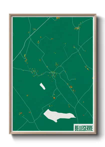 Une affiche de carte sur Belleserre