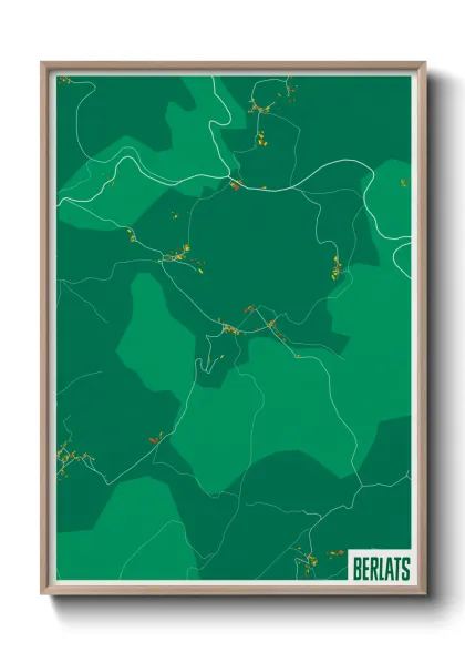 Une affiche de carte sur Berlats